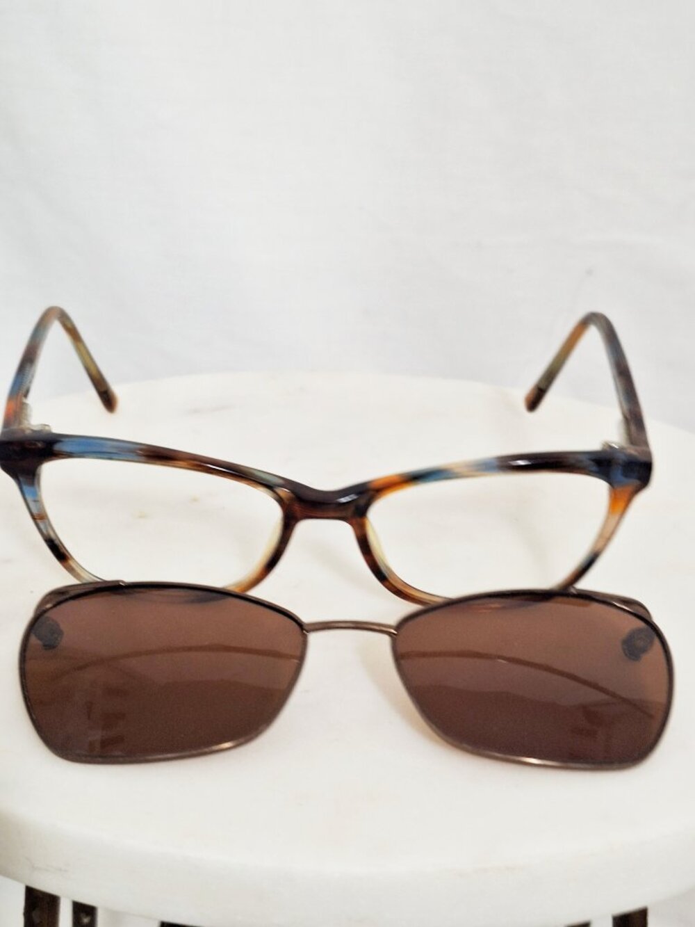 TAKUMI TK997 Semi Cat Eyeglass Frames Caramel/Blue 51-16 135 w/Shades